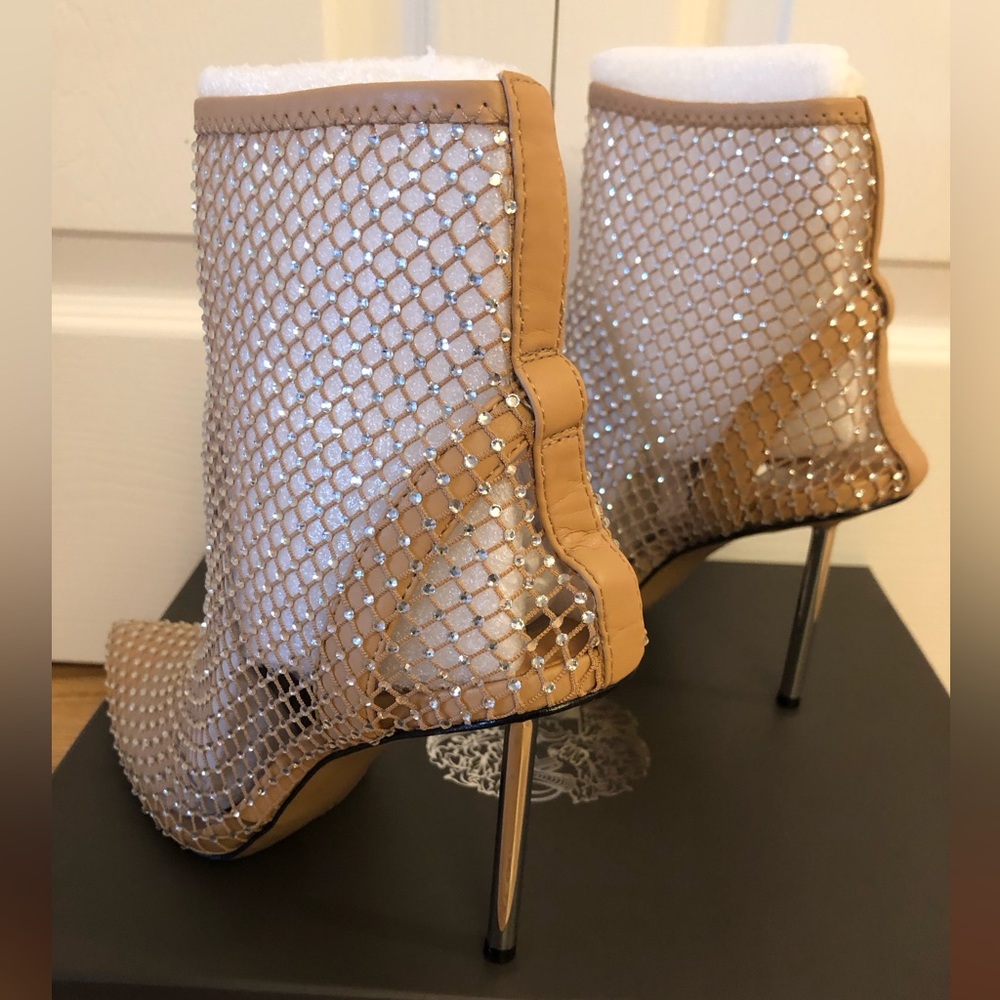 Vince Camuto Rhinestone Fishnet Pointy Toe Bootie - Picture 5 of 12